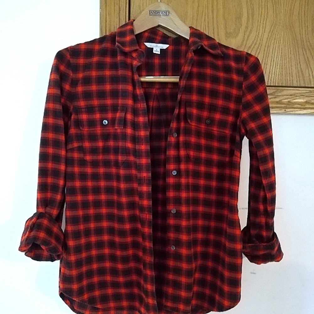 LLBean women's flannel shirt size 2